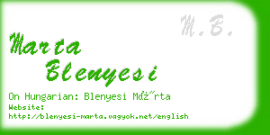 marta blenyesi business card